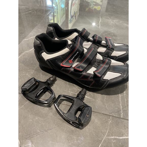 SCATTANTE SCALLINO Cycling SHOES Men’s Size 11.5 US With SPD Pedals And Seat - Picture 1 of 14